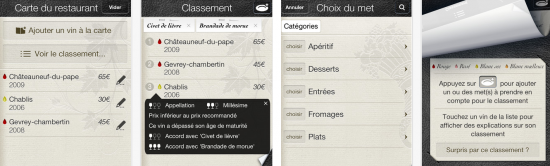 carte des vins