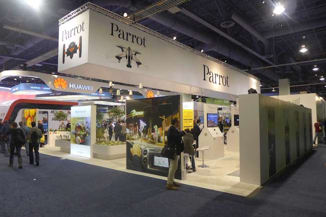 Le stand de Parrot au CES 2014 de Las Vegas, juste à côté de Huawei !