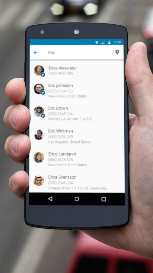 Capture de l'application Android de Truecaller. Crédit: Truecaller.