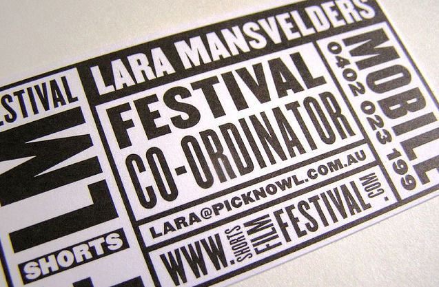 short-film-festival-business-card carte de visite short film festival